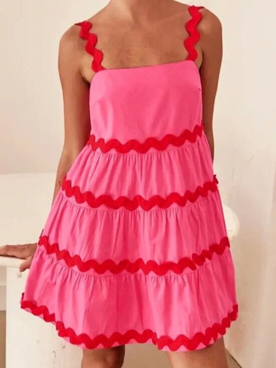 Maverick Skies Dresses & Skirts - Maverick Skies Pink tiered mini dress - Size 6